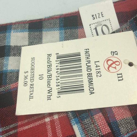 Red plaid shorts New LAST ONE SIZE 10 - Picture 4 of 6